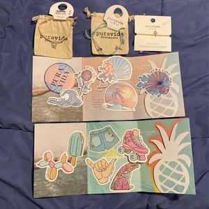 Pura Vida Bracelets (3) and Stickers Lot